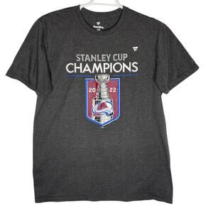 Fanatics Colorado Avalanche T-Shirt Gray NHL Stanley Cup Champions Hockey Large